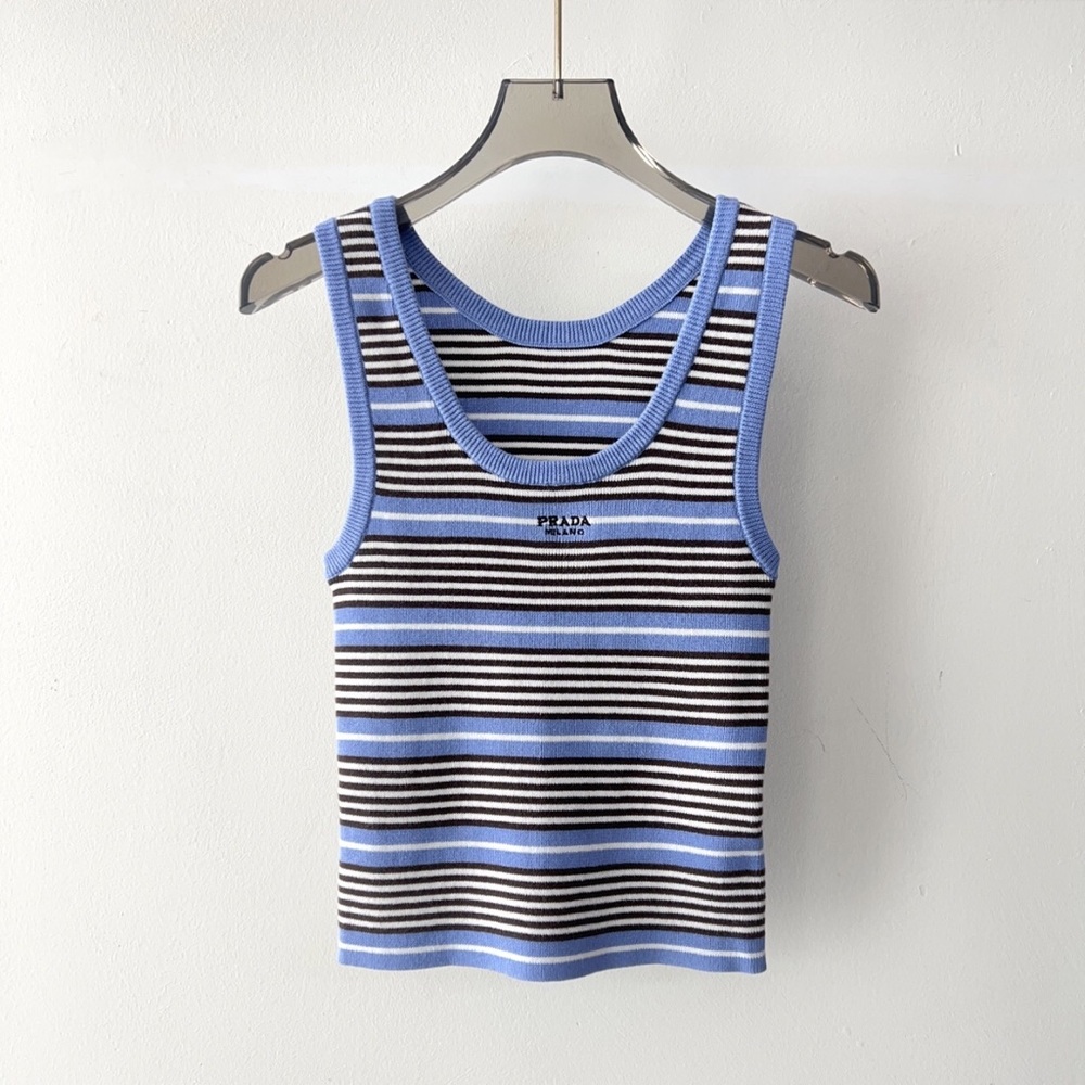 Prada Blue Striped Knit Tank Top ✨
